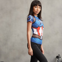 Captain America Short Sleeve Compression T-Shirt Women