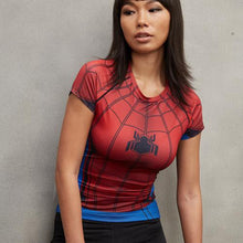 Spiderman 3D Printed T Shirt Women Compression