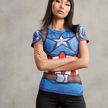 Captain America Short Sleeve Compression T-Shirt Women